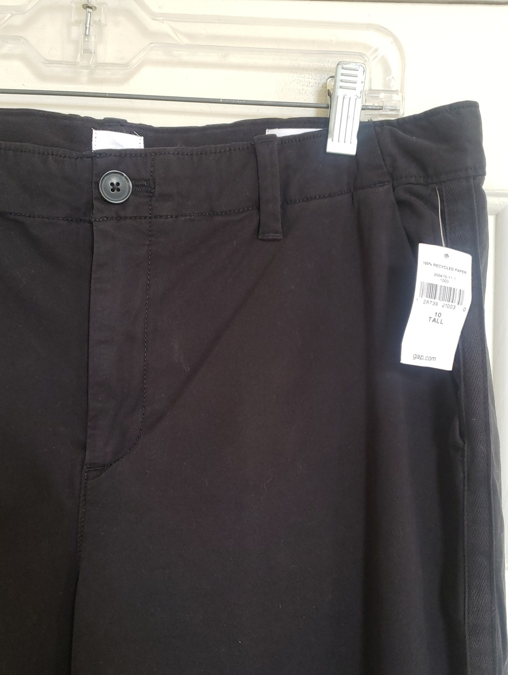 GAP Black Girlfriend Chino Pants Satin Tuxedo Stripe 10 Tall NWT - Picture 10 of 14